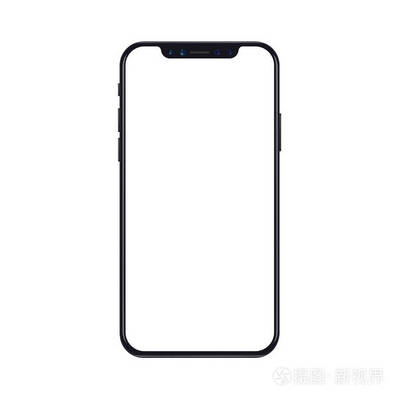 孤立的真實感 白色背景下空白屏幕的手機樣機矢量藝術(shù)